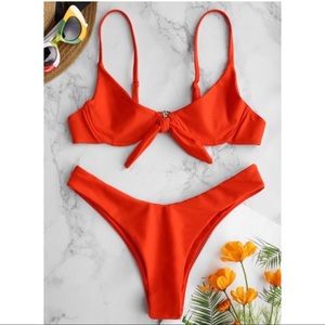 ZAFUL Tied Underwire Bikini Set